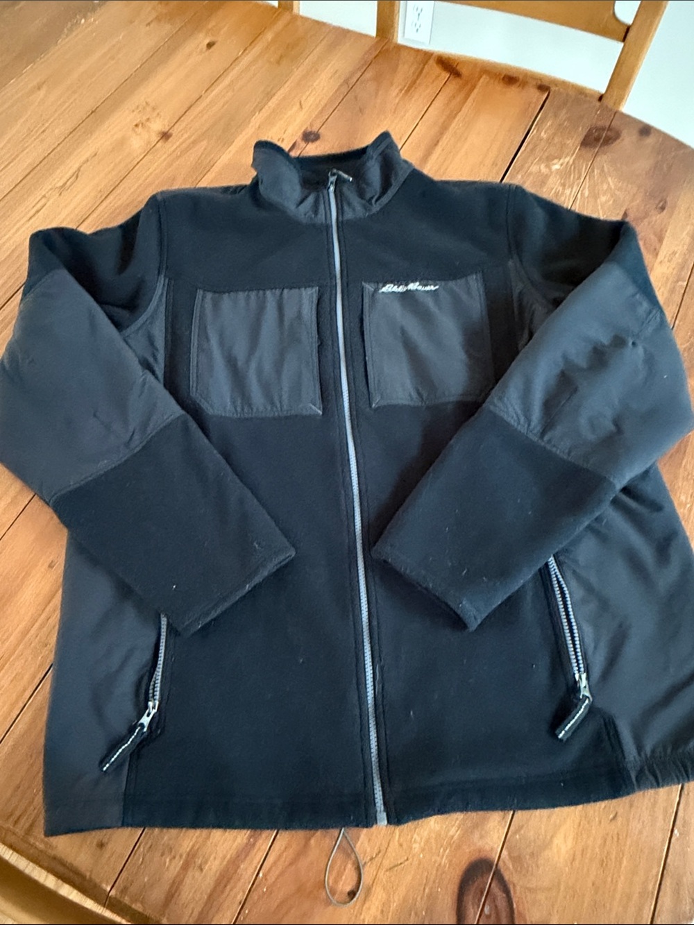 Eddie Bauer Men’s Black Full-Zip Performance Fleece Jacket